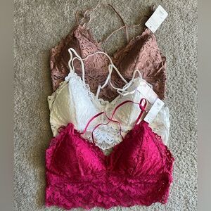 Kohl's Lace Bralette Trio - Pink, White, and Nude